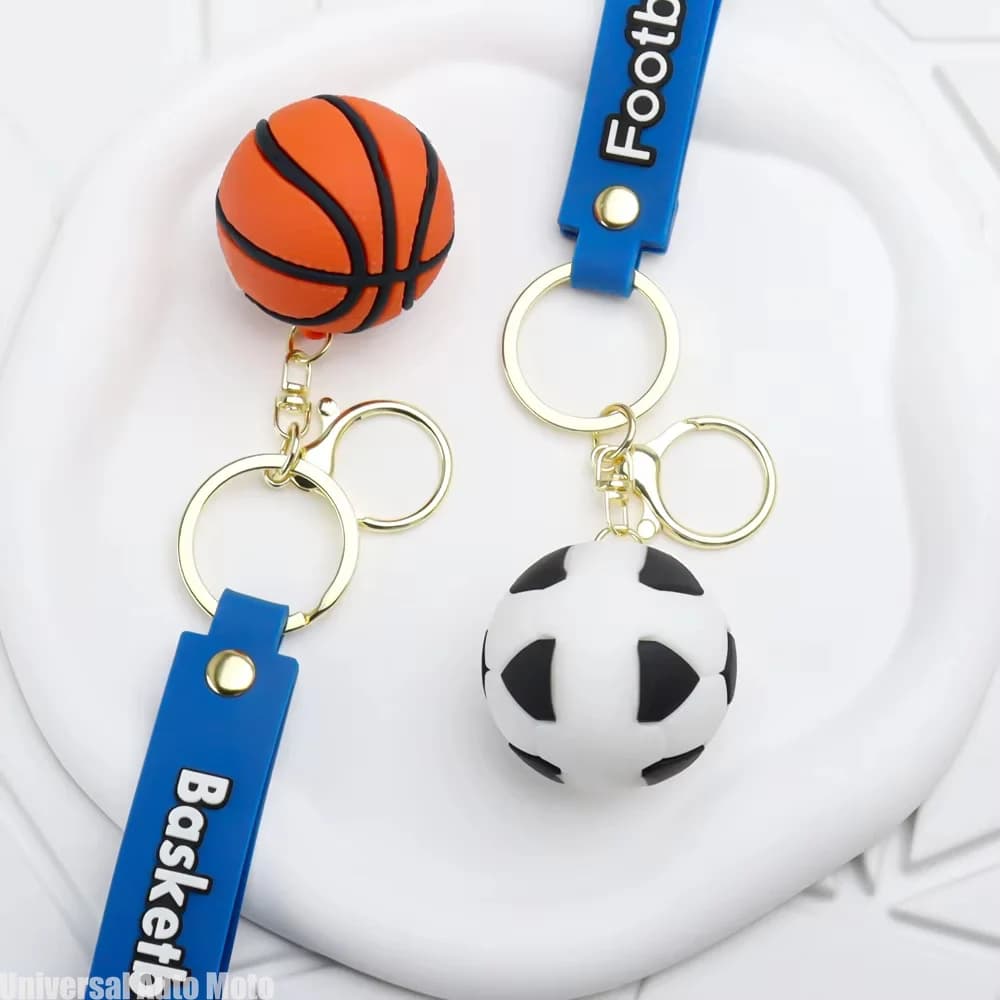 Mini Sports Ball Keychain Football Basketball Volleyball Tennis Rugby PVC Key Ring Backpack Bag Pendant Creative Gift Accessory