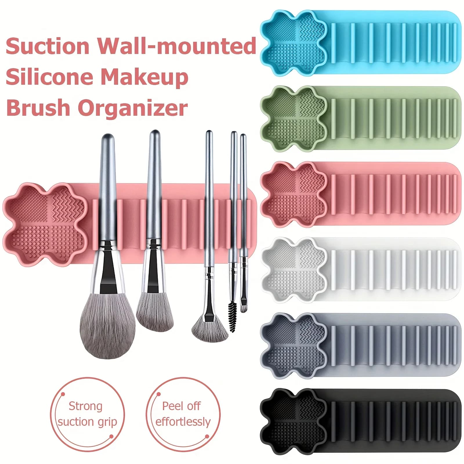 Organizer for Makeup Brushes with Wall decal Strong, Fast drying, Vertical Brush Door, Graffi Resistant - for Toeletta, Bathroom, Salon