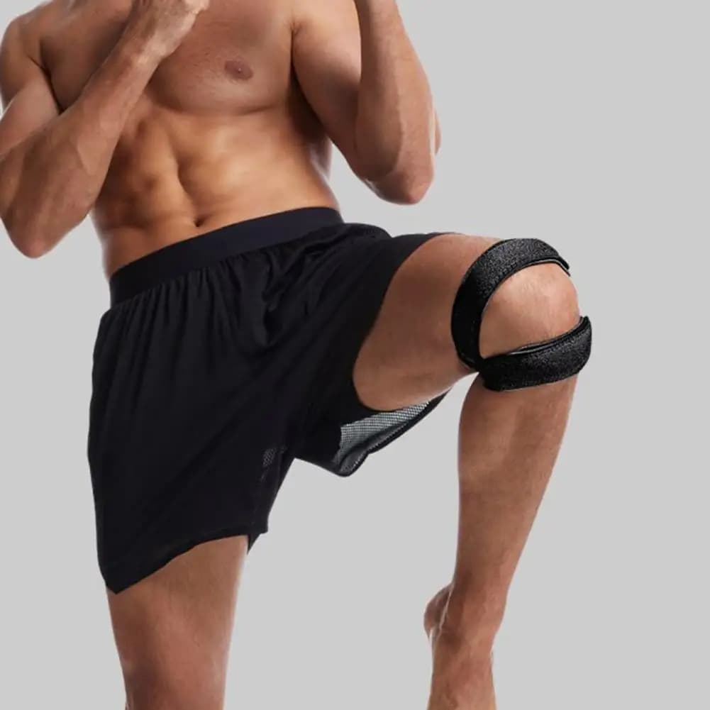 Supporto per ginocchio leggero Ginocchiera comoda Ginocchiera rotulea regolabile per uomo Donna Supporto a doppia fascia per l'artrite