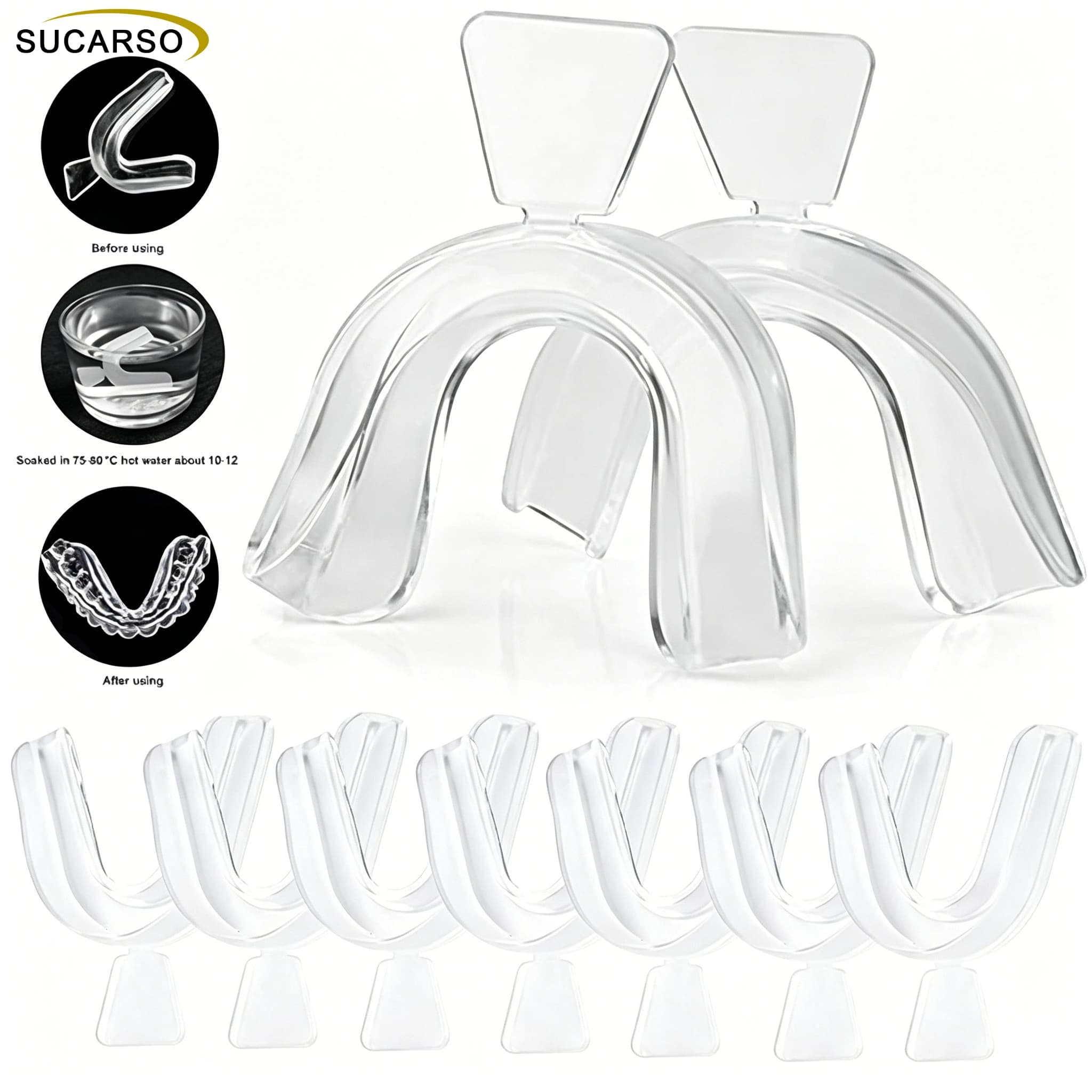 2/4/10Pc Silicone Mouth Guard Teeth Protector Night Guard Mouth Tray for Bruxism Grinding Non-snoring Teeth Whitening Protection