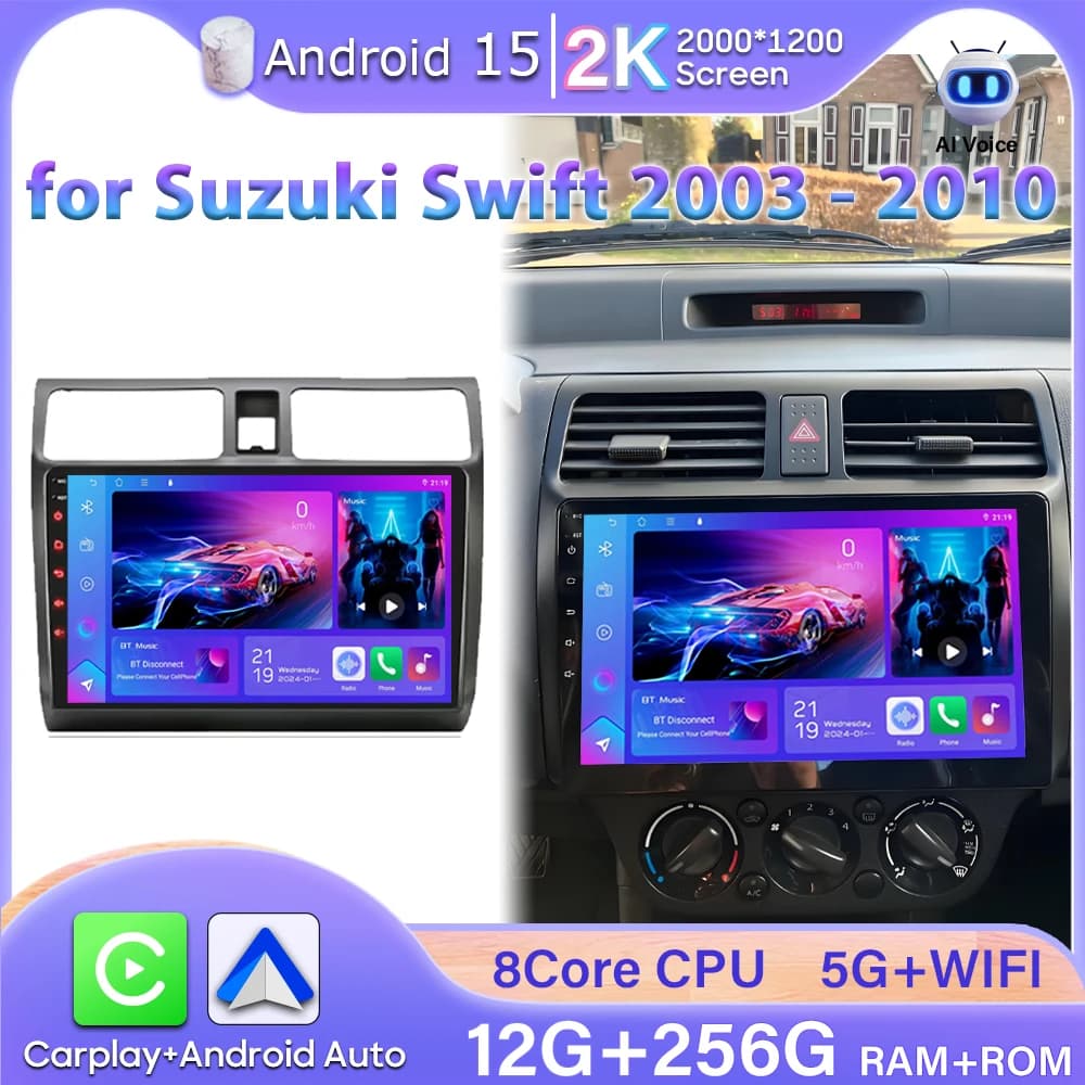 Android 15 for Suzuki Swift 2003 - 2006 2007 2008 2009 2010 GPS Navigation Carplay Video Car Radio Car Monitor GPS Display DSP