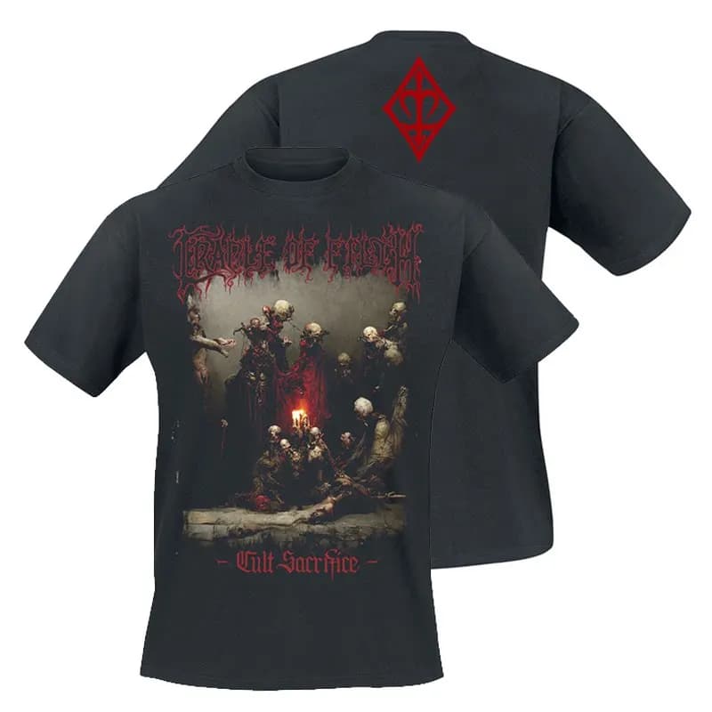 T-shirt a maniche corte Pop Cradle of Filth Band's Extreme Gothic Black Metal Rock Dark American