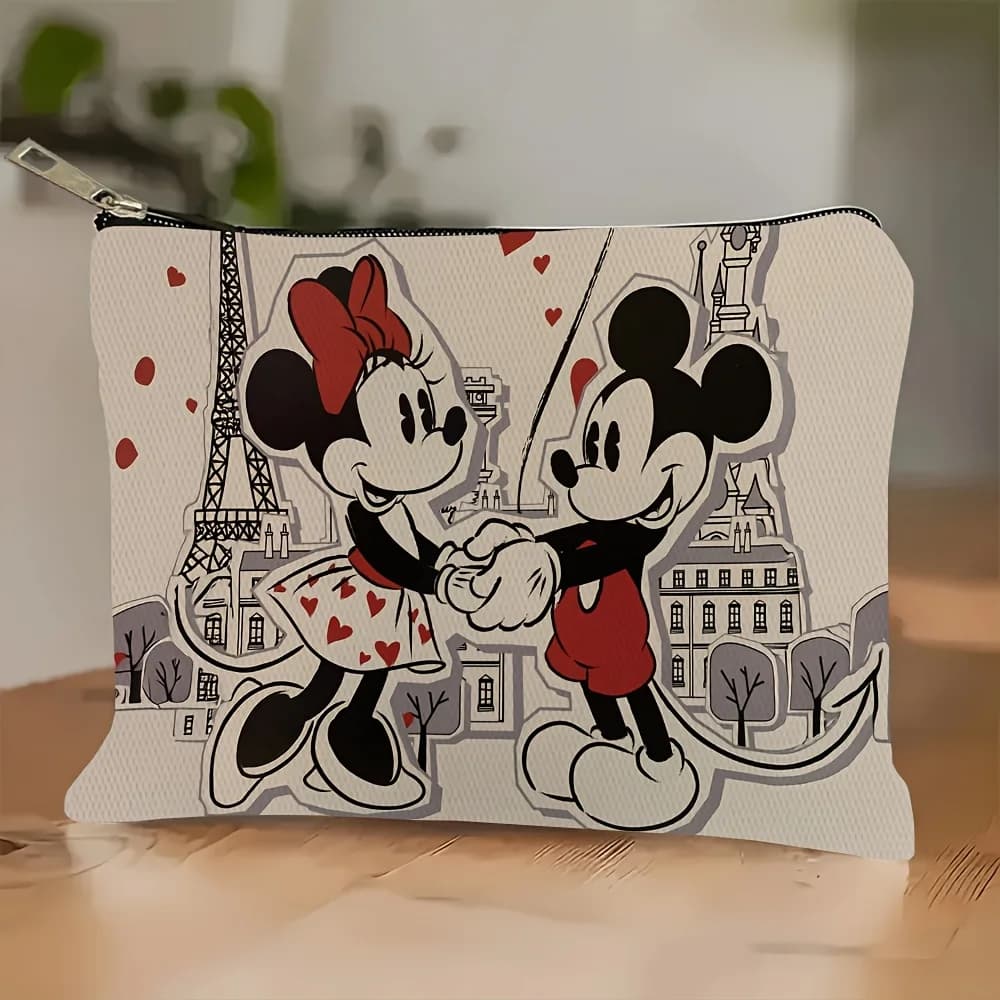 A Minnie and Mickey Cosmetic Bag: Nice multifunctional zipper bag, bag to store jewelry