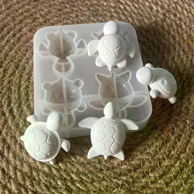 Stampi in silicone per gesso a quattro tartarughe Fai da te Cuore Stella Texture Ornamenti di conchiglia Stampo in resina epossidica Stampo per sapone con candela animale profumata
