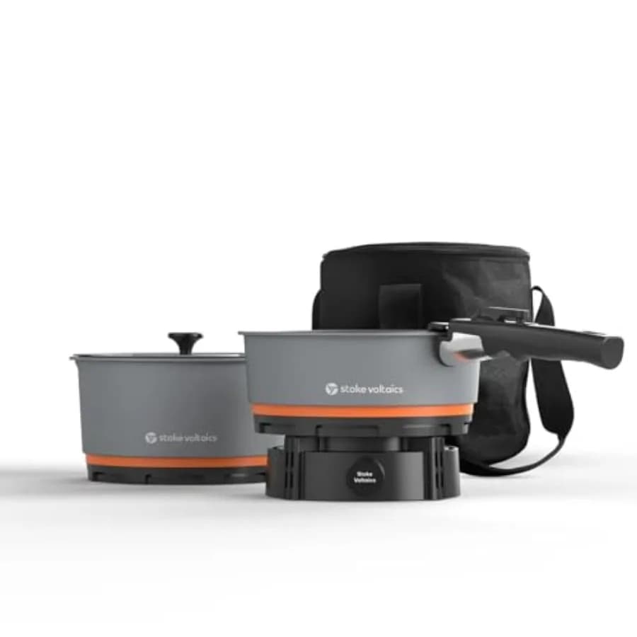 200-1000W Electric Camping Stove with 120V Brush, Outdoor Portable Kitchen Set, Camper, EV, Overland, Van
