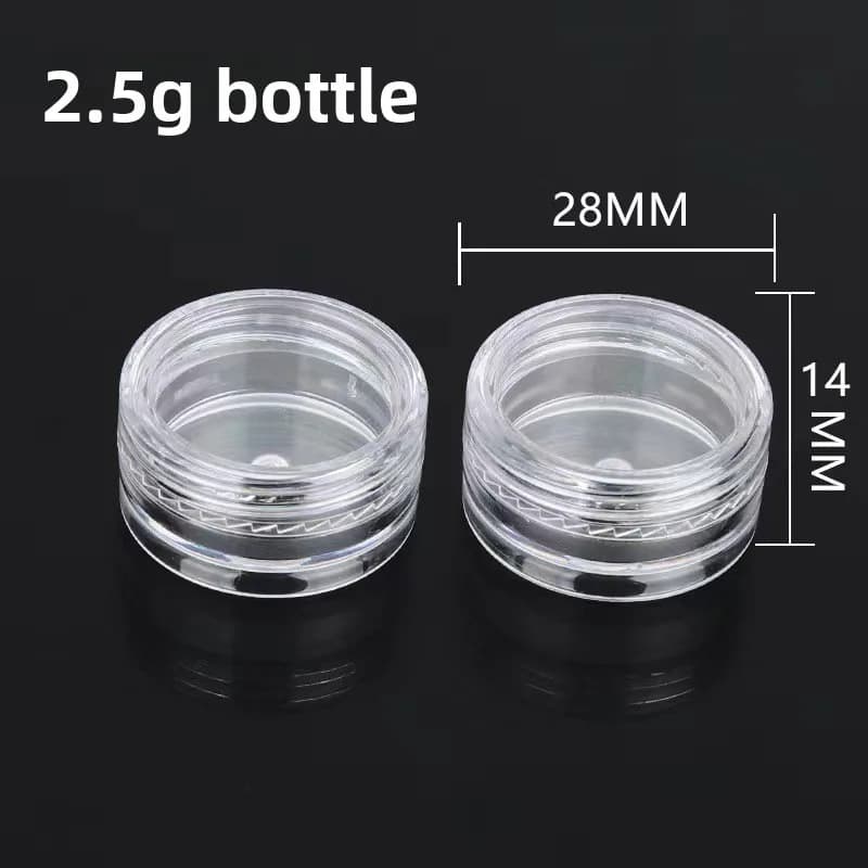 20pcs 2.5G Small Round Empty Bottle, Manicure Glitter Sequins Eyeshadow Powder Storage Bottle Beauty Tool