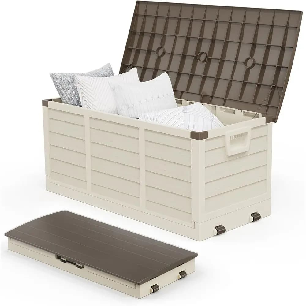 Contenitore Pieghevole Resistente da 75 Galloni per Uso Esterno con Coperchio, Ideale per Patio, Giardino, Piscina e Cortile