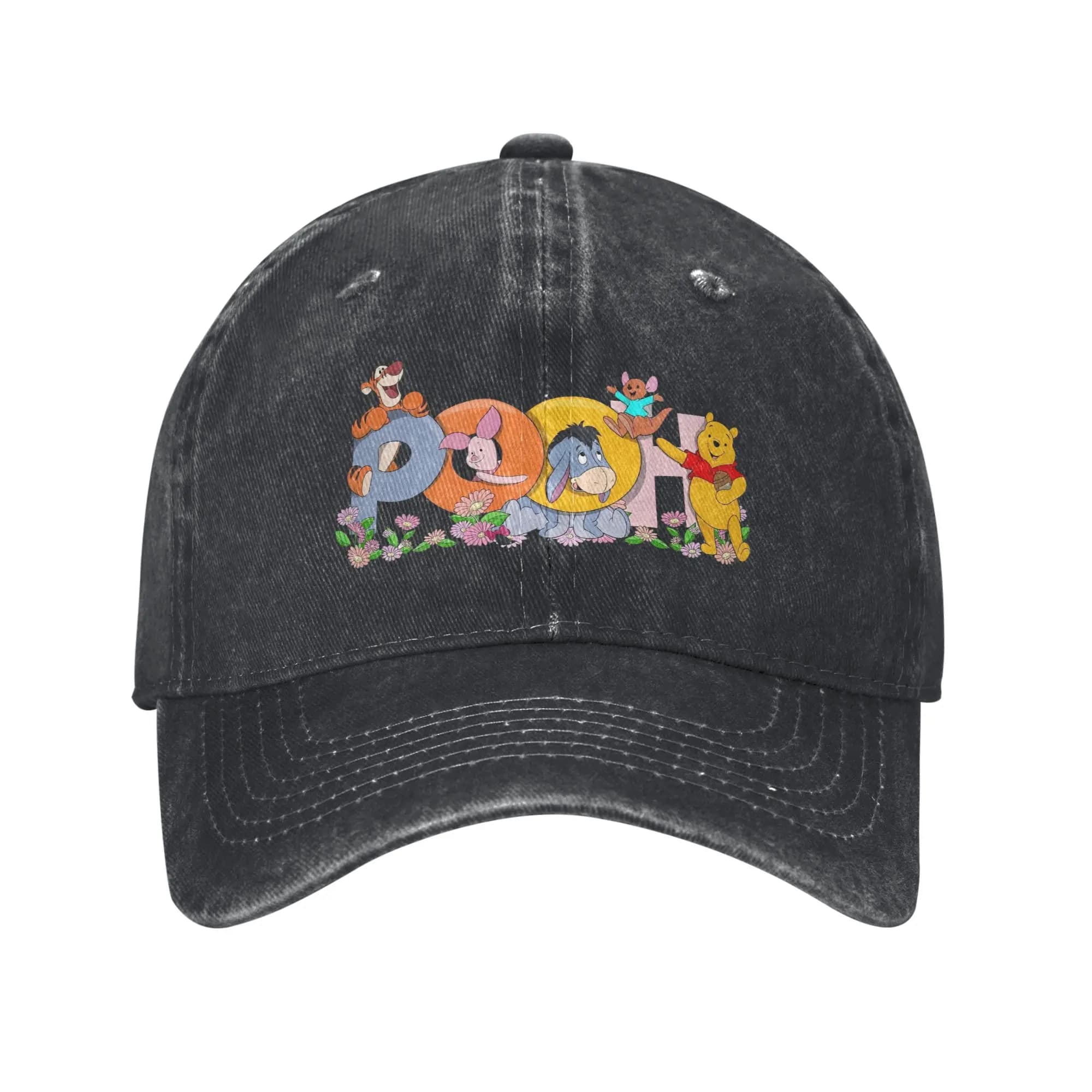 Winnie the Pooh Cartoon Piglet Washed Baseball Cap Vintage Sun Trucker Hat Summer Female Male Tennis Skate Snapback Cap