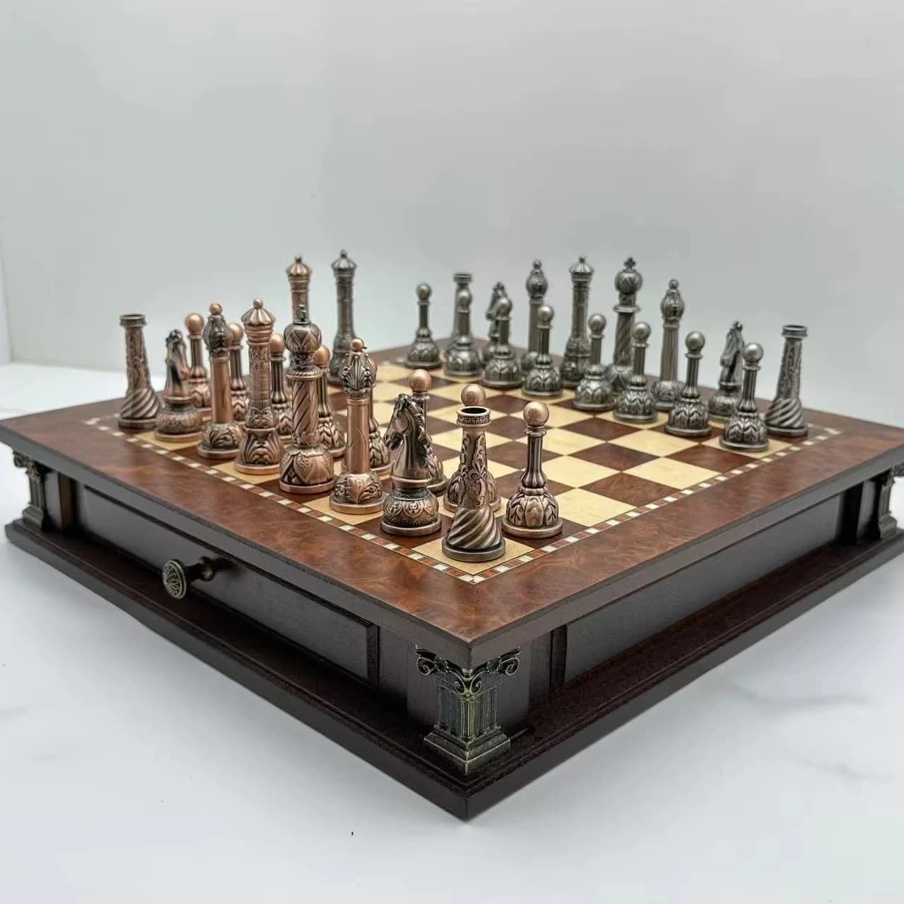 High-quality manufacturer direct sales of new double-drawer chess sets, customizable in size