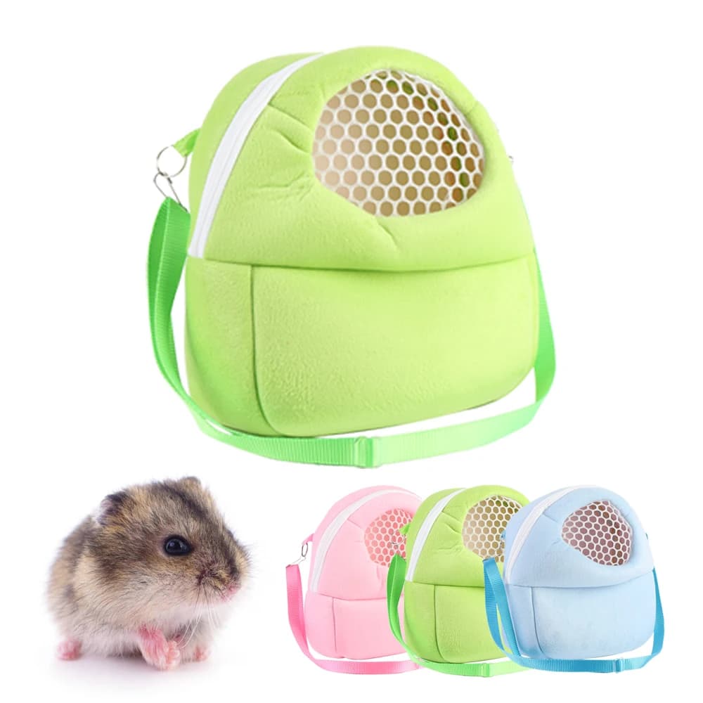 Borsa da Trasporto per Criceti, Chinchilla, Porcellini d'India e Conigli, Gabbia Traspirante e Calda per Viaggi e Passeggiate, Trasportino per Piccoli Animali