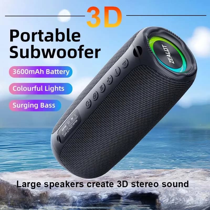 Altoparlanti Bluetooth Chiaramente Altoparlante wireless esterno portatile con bassi migliorati da 20 W Altoparlante impermeabile IPX5 da 15 ore Bluetooth 5.3 Nuovo