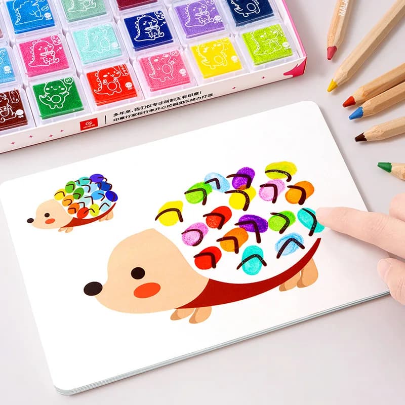 Creatività Set di pittura con le dita Disegno Libri da colorare per bambini Montessori Apprendimento Educazione Doodle Libro Giocattoli da disegno fatti a mano