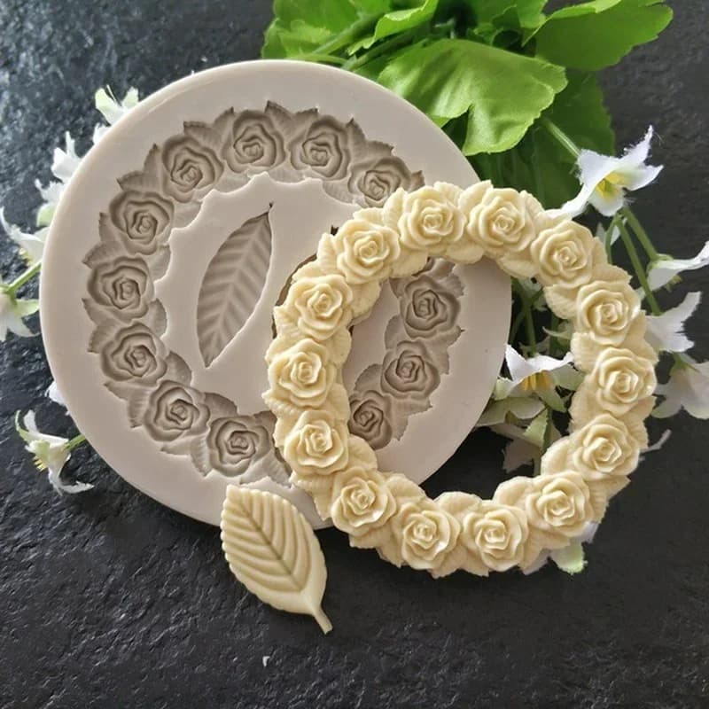 1 PC Rosetta Foglie Stampo in Silicone Torta Fai da Te Stampo per Cioccolato Cornice Cornice per Zucchero Stampo per Cottura Stampo in Silicone