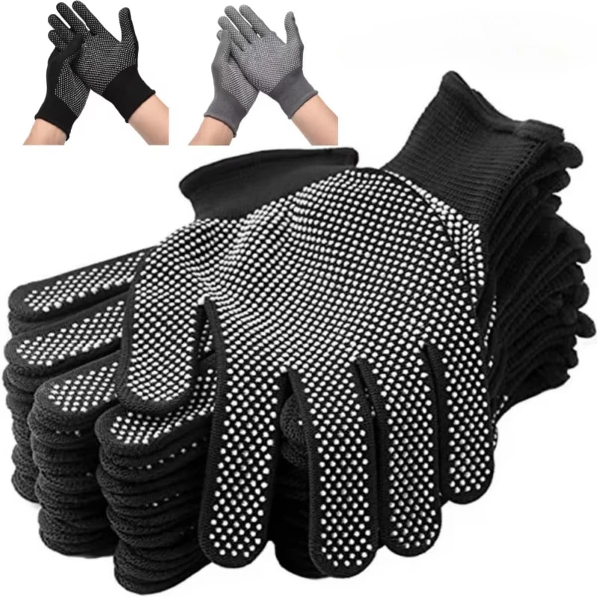 Non Slip Breathable Nylon Gloves 10 Pcs Unisex Multicolor for Cycling Fishing Camping Work Labor Protection Safety Gloves