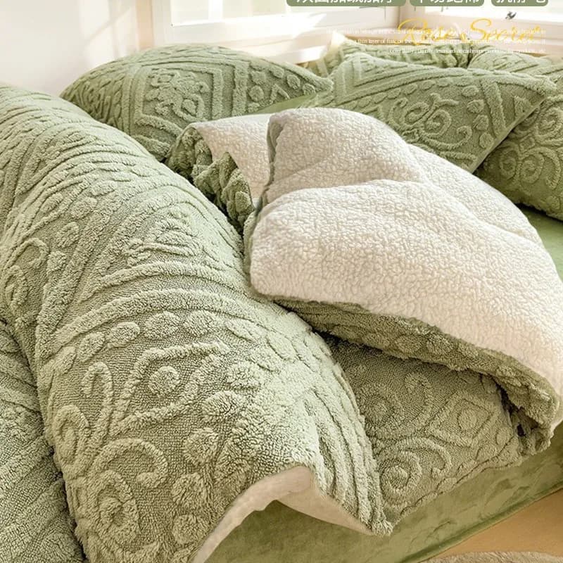 Inverno Addensare Doppio Lato Trapunta di Velluto Letto Singolo Doppio Coperta Piumino Tessili Per La Casa Morbido Caldo Ponderato Biancheria Da Letto Compagno
