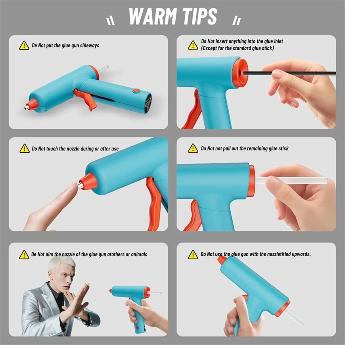 (WSFS) Pistola per colla a caldo, riscaldamento rapido in 90 secondi, set pistola e stick di colla con batteria ricaricabile Type-C da 2600mAh, 30 stick di colla premium, per lavori artigianali