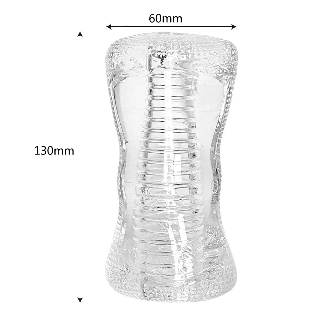 13cm Male Masturbator Transparent Jelly Artificial Vaginal Real Pussy for Men Penis Exerciser Cock Enlarger Suck Sex Toys Erotic