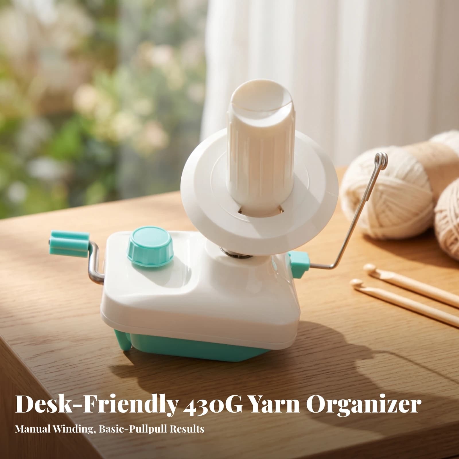 Manual Yarn Winder Tabletop Yarn Winder with Hand Crank Long-Lasting Smooth for Knitters, Craft Rooms, Home