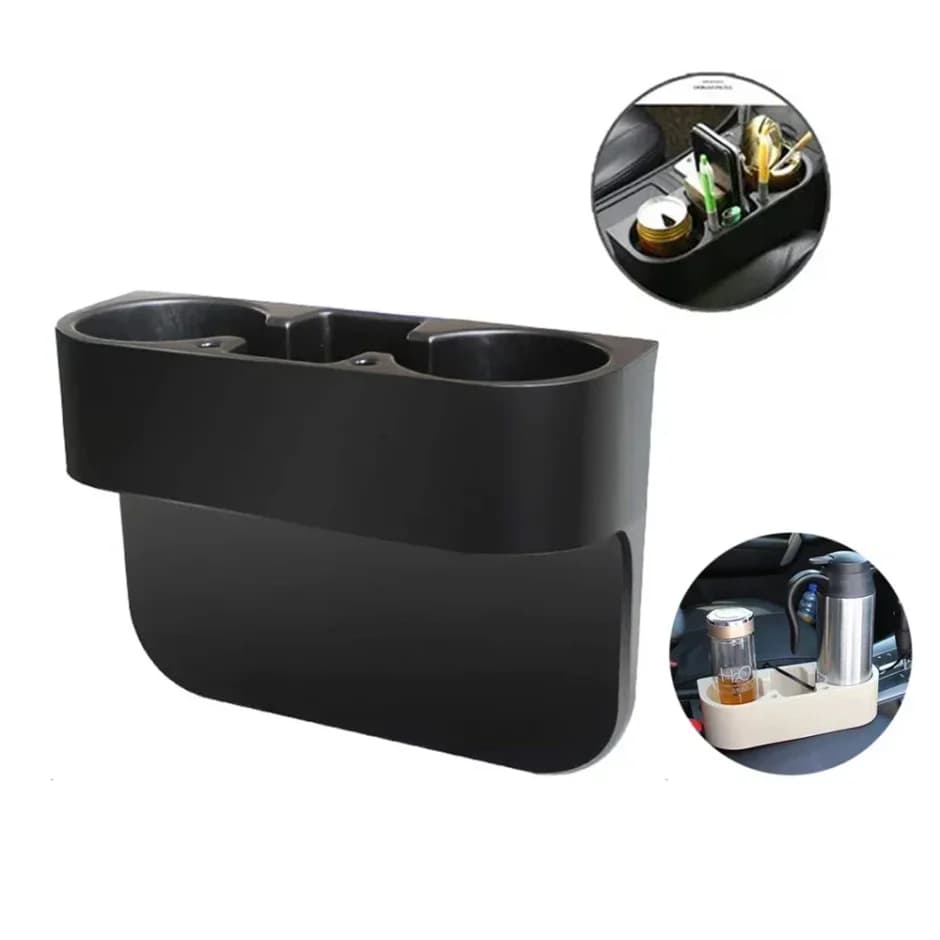 Organizzatore per spazi tra i sedili auto, porta bicchieri, bottiglie, lattine, telefono e chiavi, accessori per auto