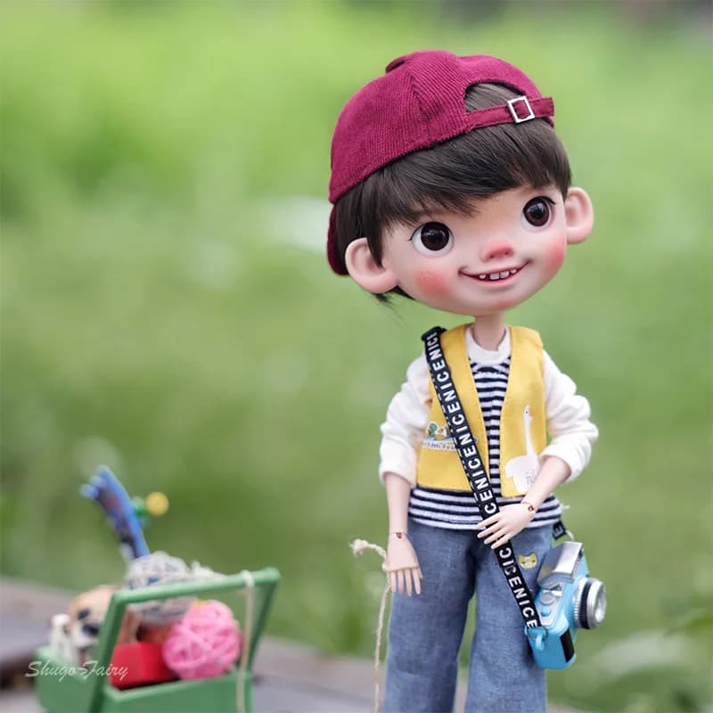 BJD Doll Jief 1/6 rut Boy Body Naughty Child Anime Doll la brezza solleva gli angoli della bocca giocattoli in resina bambola comune mobile