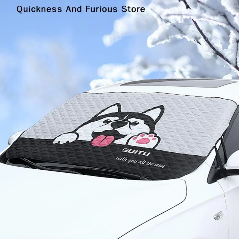 【MO】1Pcs Auto Front Window Frost Blanket Snow Cover Car Windshield Heat-insulating Cover For Suv Trucks Winter Car Accessories