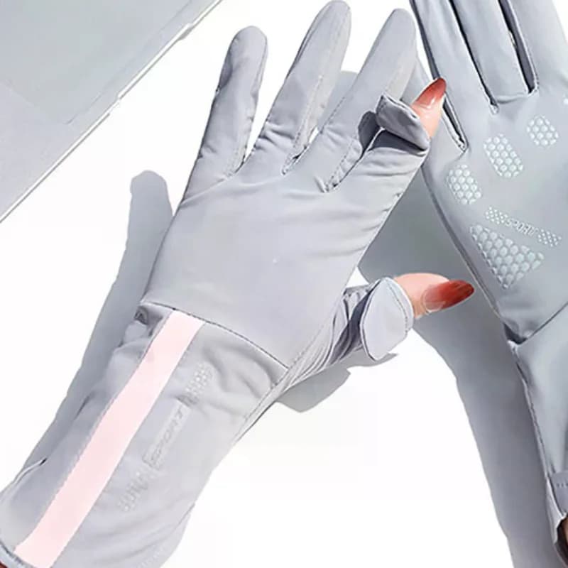 Guanti Estivi da Donna Sottili in Seta Ghiaccio Anti-UV, con Dita Libere per Touch Screen, Antiscivolo e Traspiranti per Guida e Ciclismo