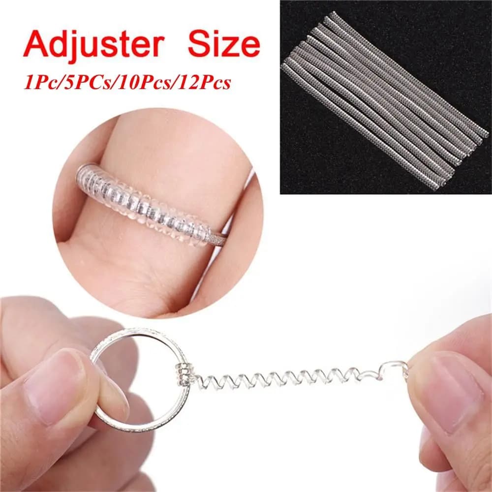 1 pz/5 pz/10 pz/12 pz nuovo spirale invisibile anello dimensione regolatore ridimensionamento strumenti guscio guardia dura tenditore riduttore
