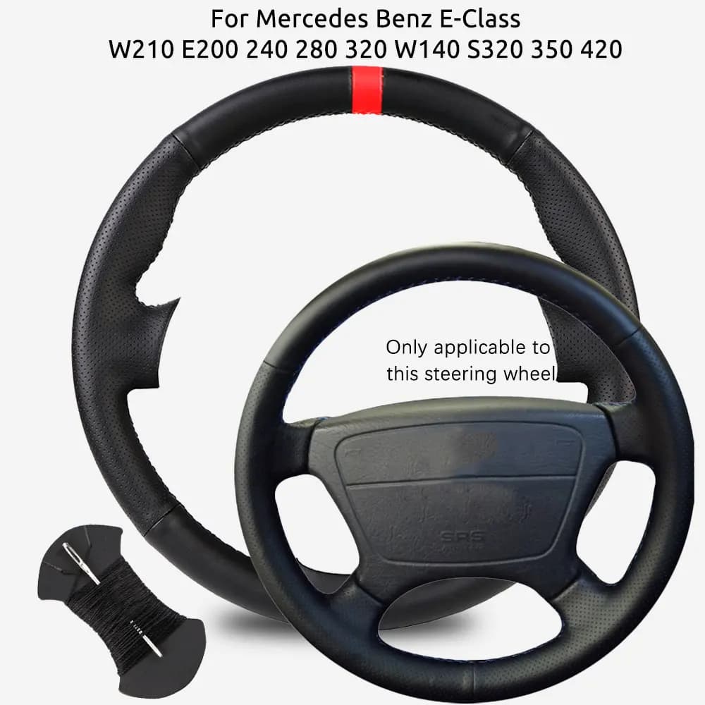 Coprivolante personalizzato per Mercedes Benz Classe E W210 E200 240 280 320 W140 S320 350 420 in microfibra e pelle antiscivolo