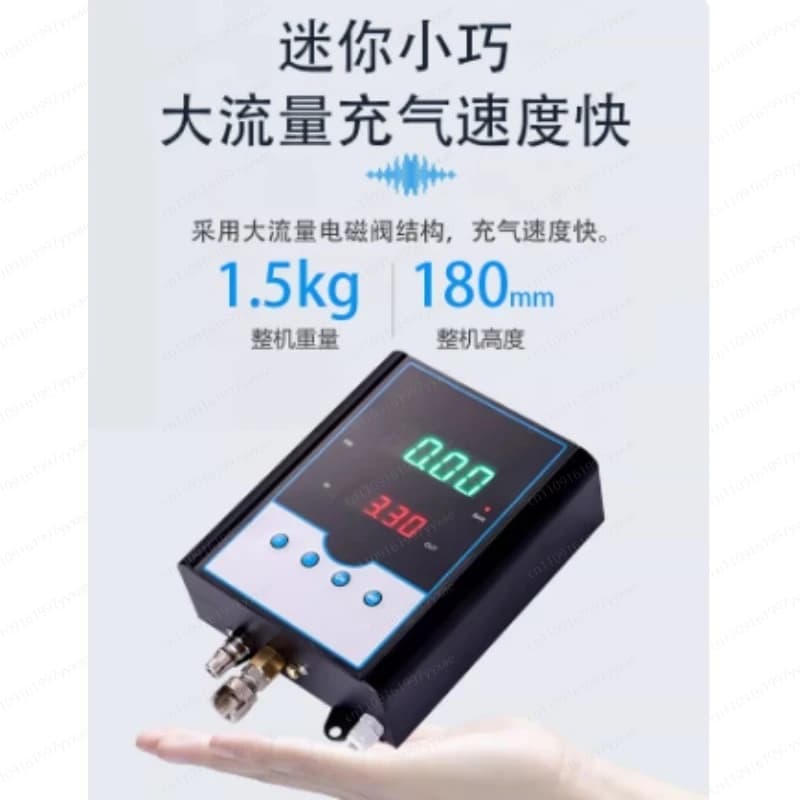 Gonfiatore Pneumatici Completamente Automatico con Display Digitale a Parete, Pompa d'Aria per Officine e Negozi di Riparazione Auto