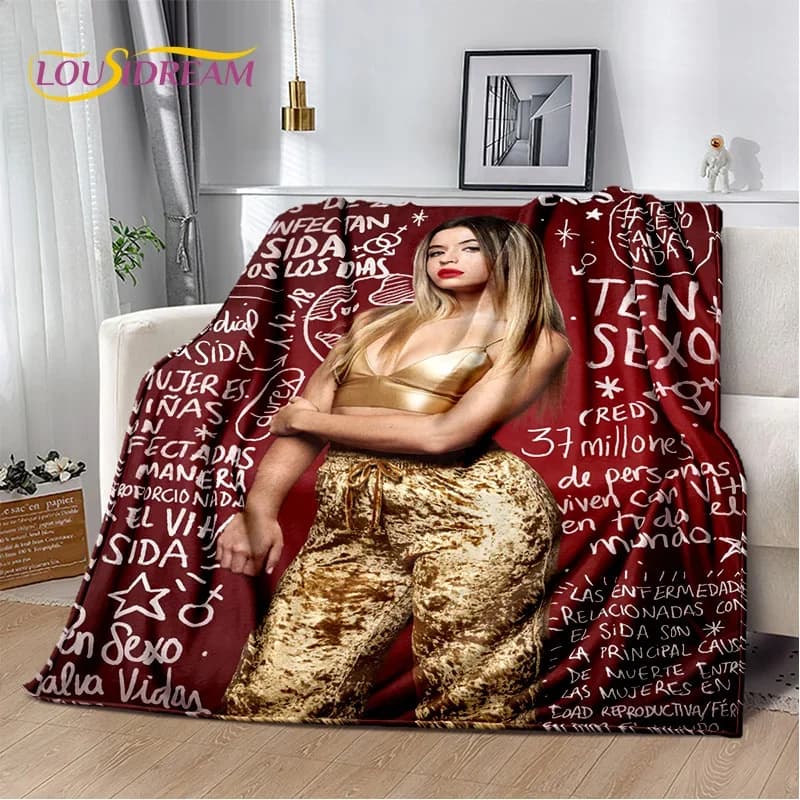 Coperte in morbida flanella 3D Lola Indigo Spanish Singer Dancer, coperta confortevole per picnic, letto, divano, casa, camera da letto
