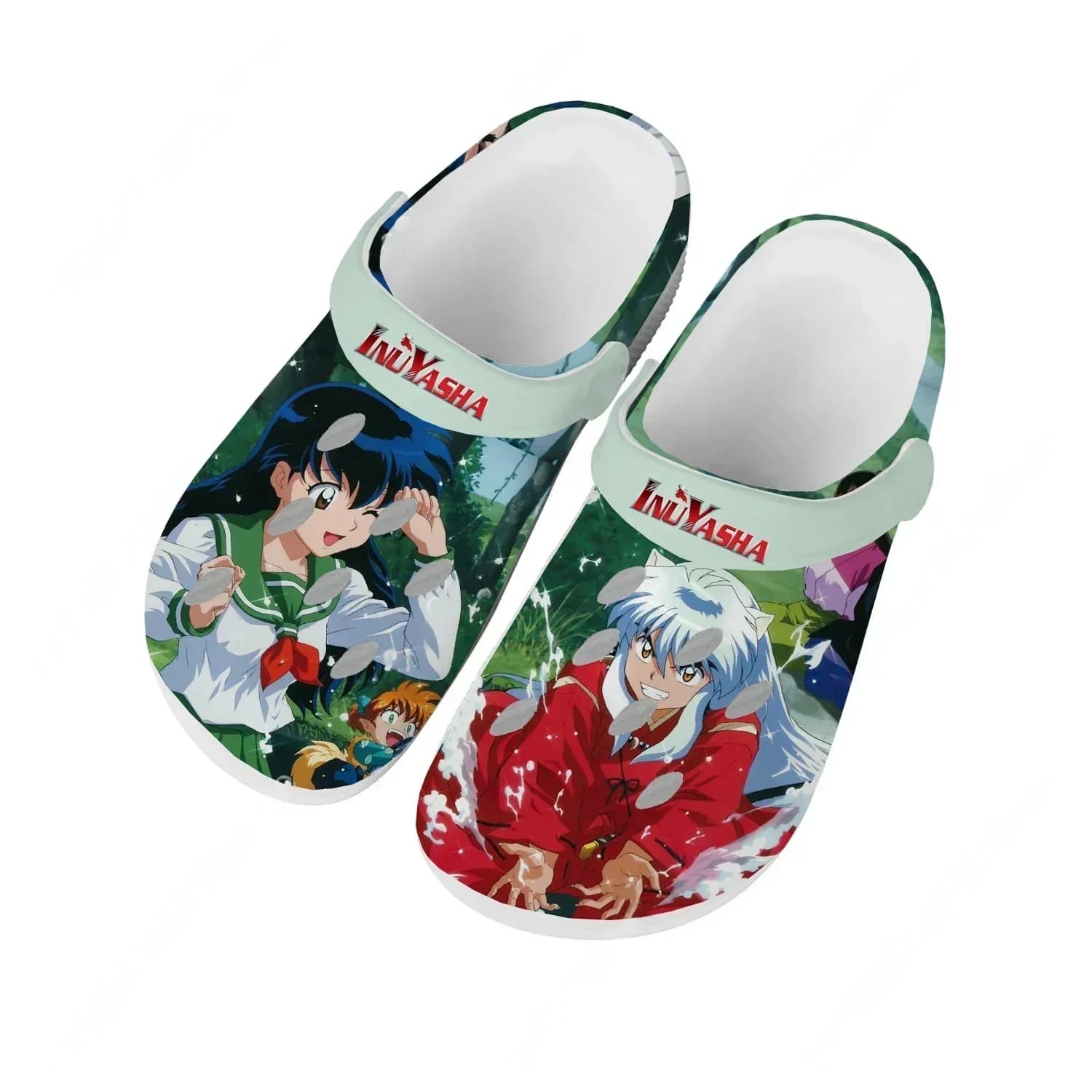 InuYasha Water Shoes for Men and Women, Comfortable Home and Garden Shoes, Custom Sandals, Breathable slippers with Beach Holes