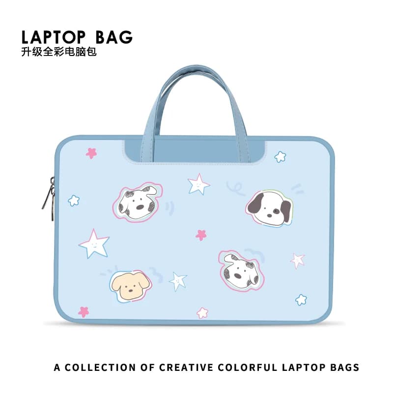 Borsa per laptop con stampa di gatti e cani dei cartoni animati, custodia per laptop, custodia per MacBook da 12, 13, 14, 15.6, 16 pollici, per MacBook Air, ASUS, Huawei