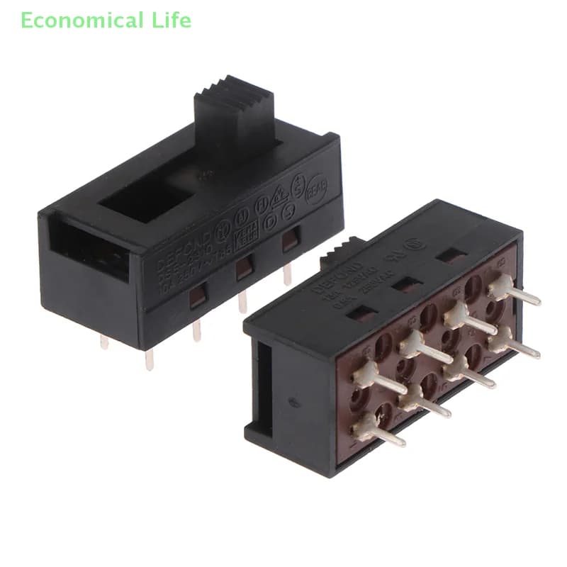 2 pieces DSE-2310 pin tip 8 feet 3 files 10A250V lever switch black sliding switch for hairdryer