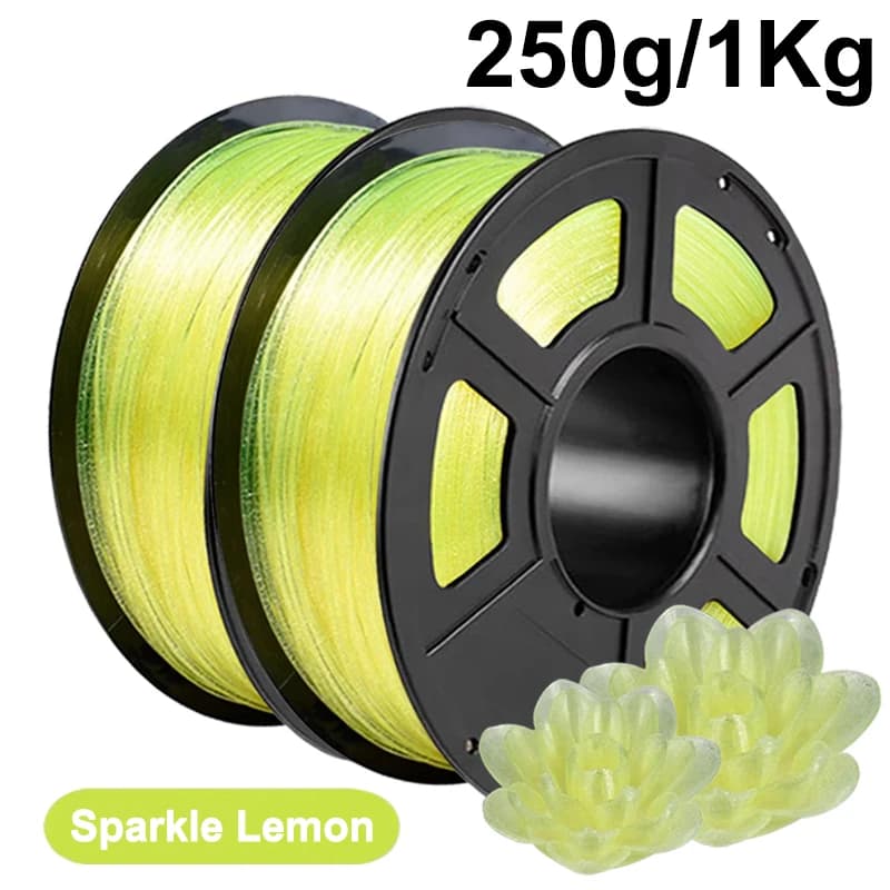 250g 1Kg PLA Crystal Sparkle Lemon Stampante 3D Filamento PLA 1.75mm Trasparente Crystal Sparkle Lemon Materiale stampante 3D