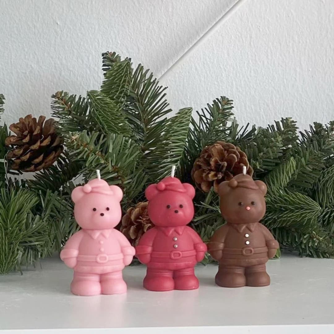 Stampo in silicone per orsi Stampi per candele Fatti a mano Simpatico animale Sapone Gesso Artigianato in resina Stampo Strumenti per la cottura di torte al cioccolato e ghiaccio fai-da-te