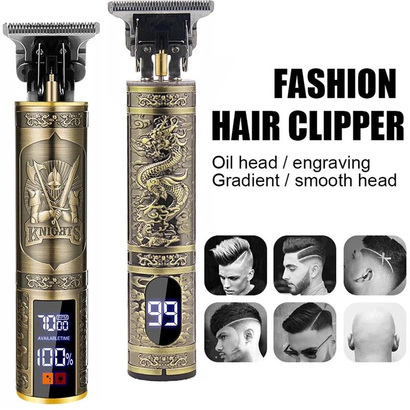 Vintage Wireless Haircuts, Quick USB Charging, Hair Cutting Machine, Professional Electric Razor for Barbieri