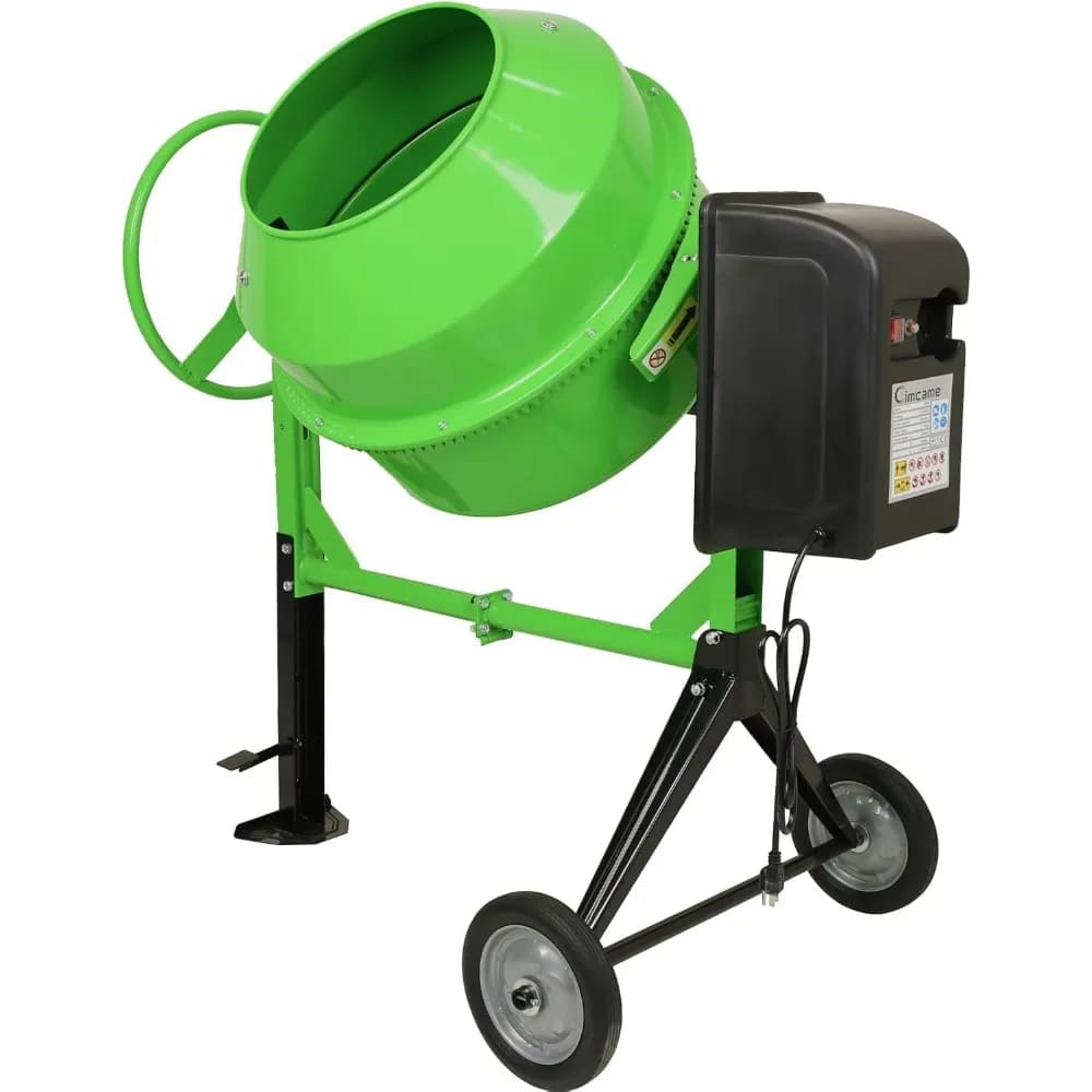 Mixer 5.7 Cu Ft Portable Wheelbarrow Electric Cement Mixing Machine for Stucco Mortar Seeds
