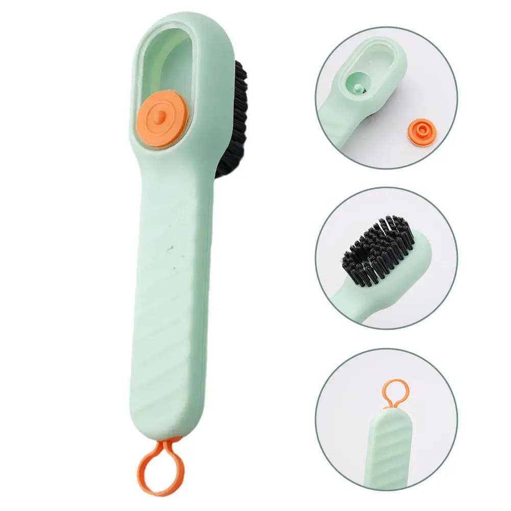 Set di gadget per spazzole per pulizia con aggiunta automatica di liquidi Spazzola per scarpe liquida multifunzionale Spazzola per pulizia a setole morbide per uso domestico