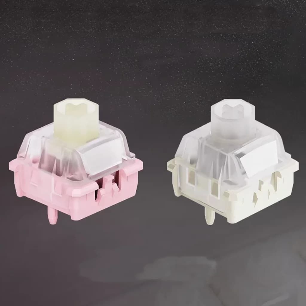 Wuque Studio WS Flux Pink Interruttori Magnetici RGB Hall Effect per Tastiera, Suono Profondo e Sonoro, Attivazione Rapida 35 gf per Gaming