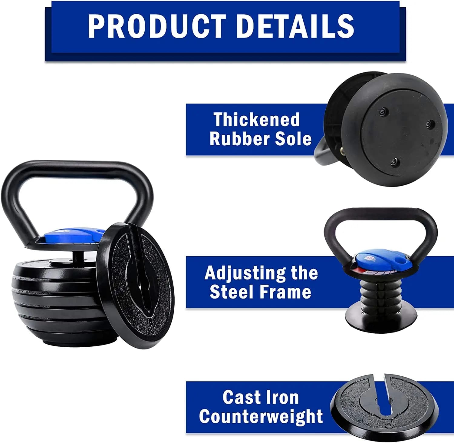 Adjustable Kettlebell Set for Men and Women, Home Fitness Equipment, Ice Kettlebell Set for Exercises
