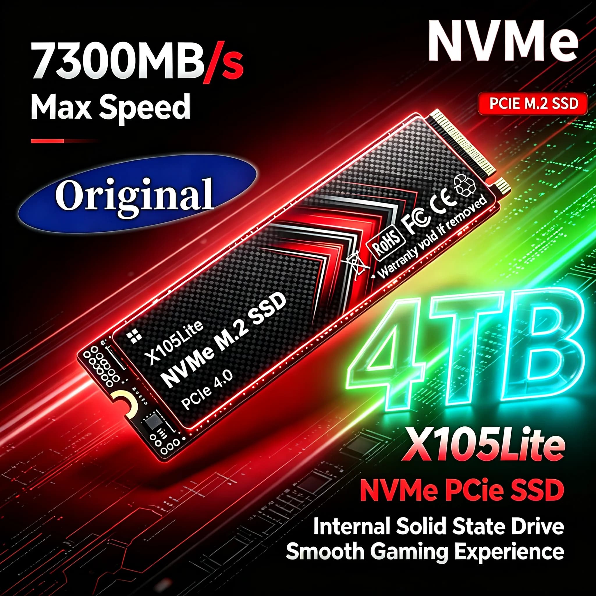 M.2 NVMe PCIe 4.0 SSD High Speed Gaming Internal Drive 1/2/4TB Storage Upgrade for PS5 Laptop Desktop PC - 2026NEW Original