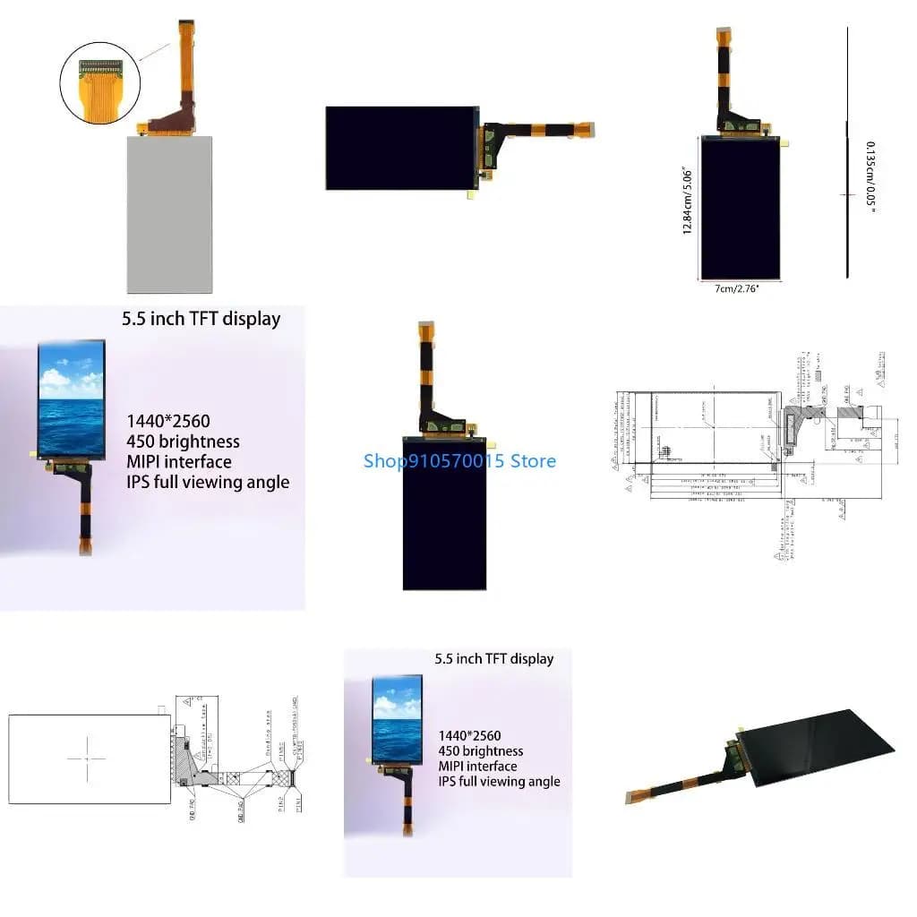 B95C 5.5 Inches LCD Display Screen for Sharp LS055R1SX04 for 3D Printer Projector