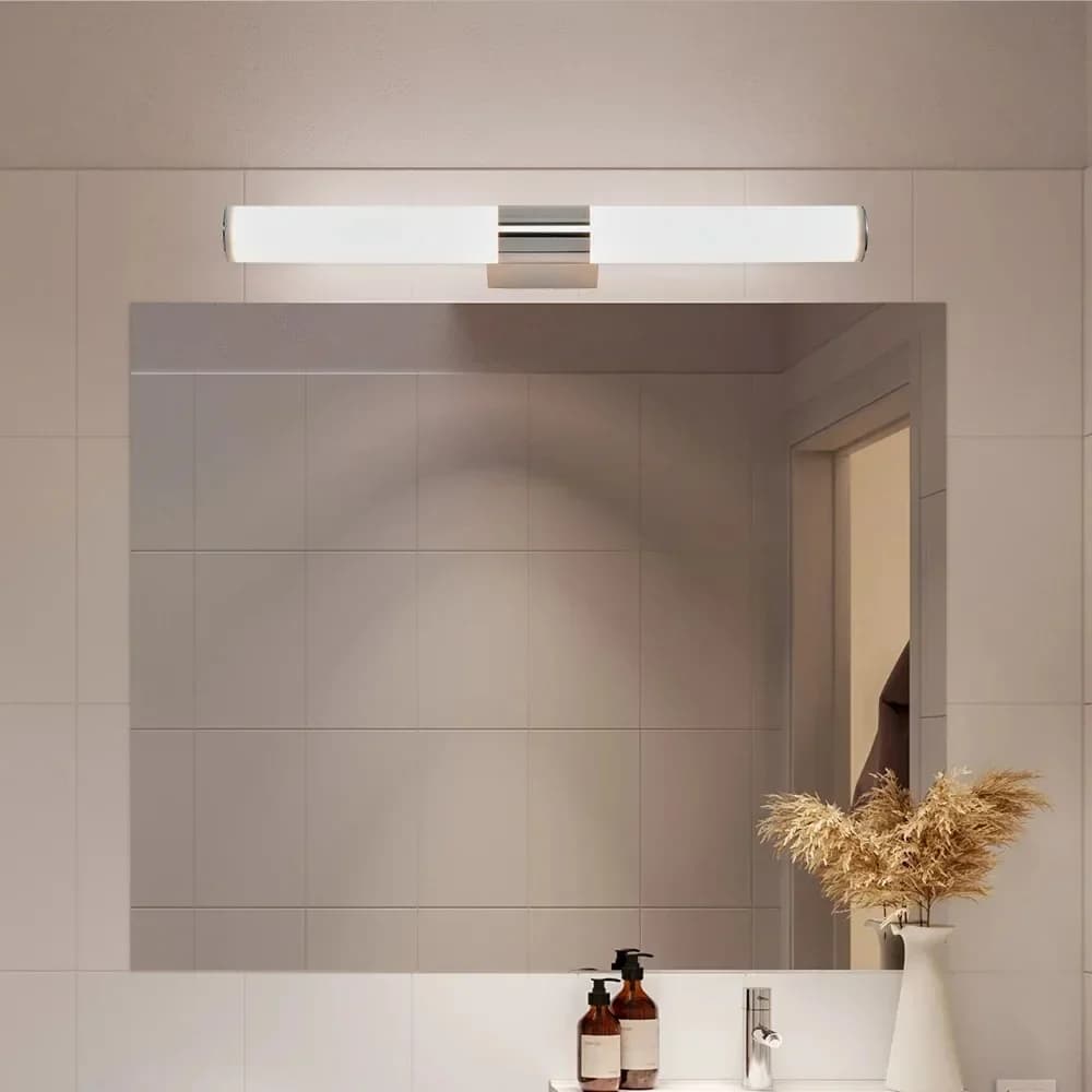 Modern LED Wall Lamp Bathroom Fixture Chrome Bathroom Mirror Lamp for Bedroom Living Room Wall Sconce Bath Mirror Line Lamp