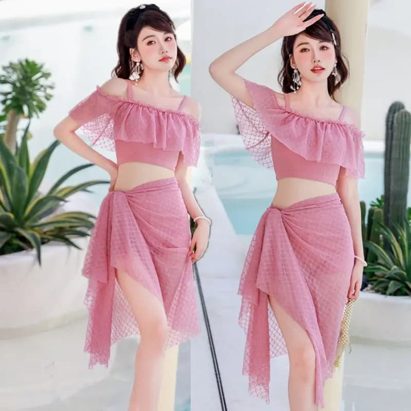 Women Bikini Sets 3 Piece Swimsuits Fairy Style Sexy Bathing Suits High Waisted Swimwear for Beach Holiday Hot Spring 2026 New