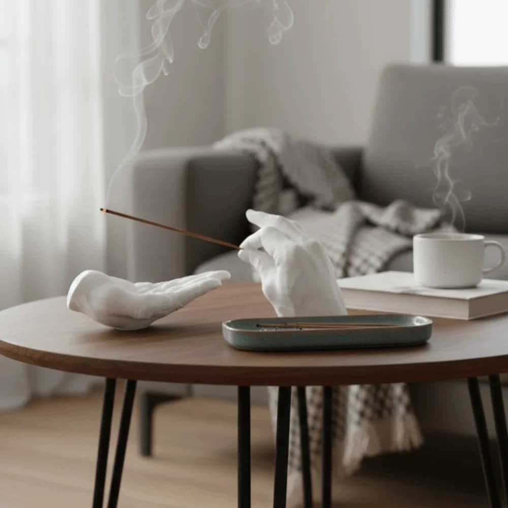 Resin Palm Shape Incense Holder Simulated Quaint Palm Shape Stick Ash Catcher Decorative Gesture Aromatherapy Incense Censer Spa