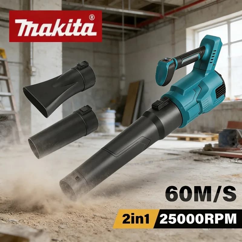 Soffiatore Elettrico Portatile Makita 18V Senza Fili per Pulizia Foglie, Neve e Polvere, Utensile Elettrico 18V (Batteria Non Inclusa)