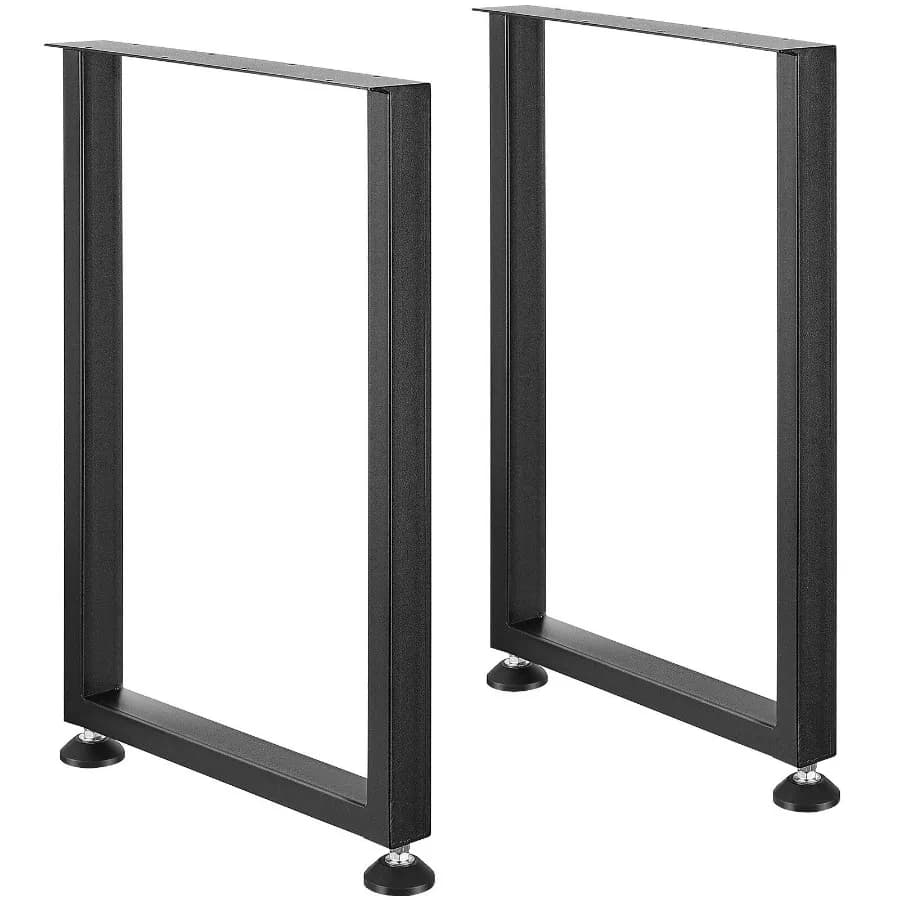 Gambe regolabili per mobili da 28 pollici, quadrate, in acciaio rinforzato, set di 2 per tavolo da ufficio, per fai da te, carico massimo 1000 libbre, per scrivania resistente.