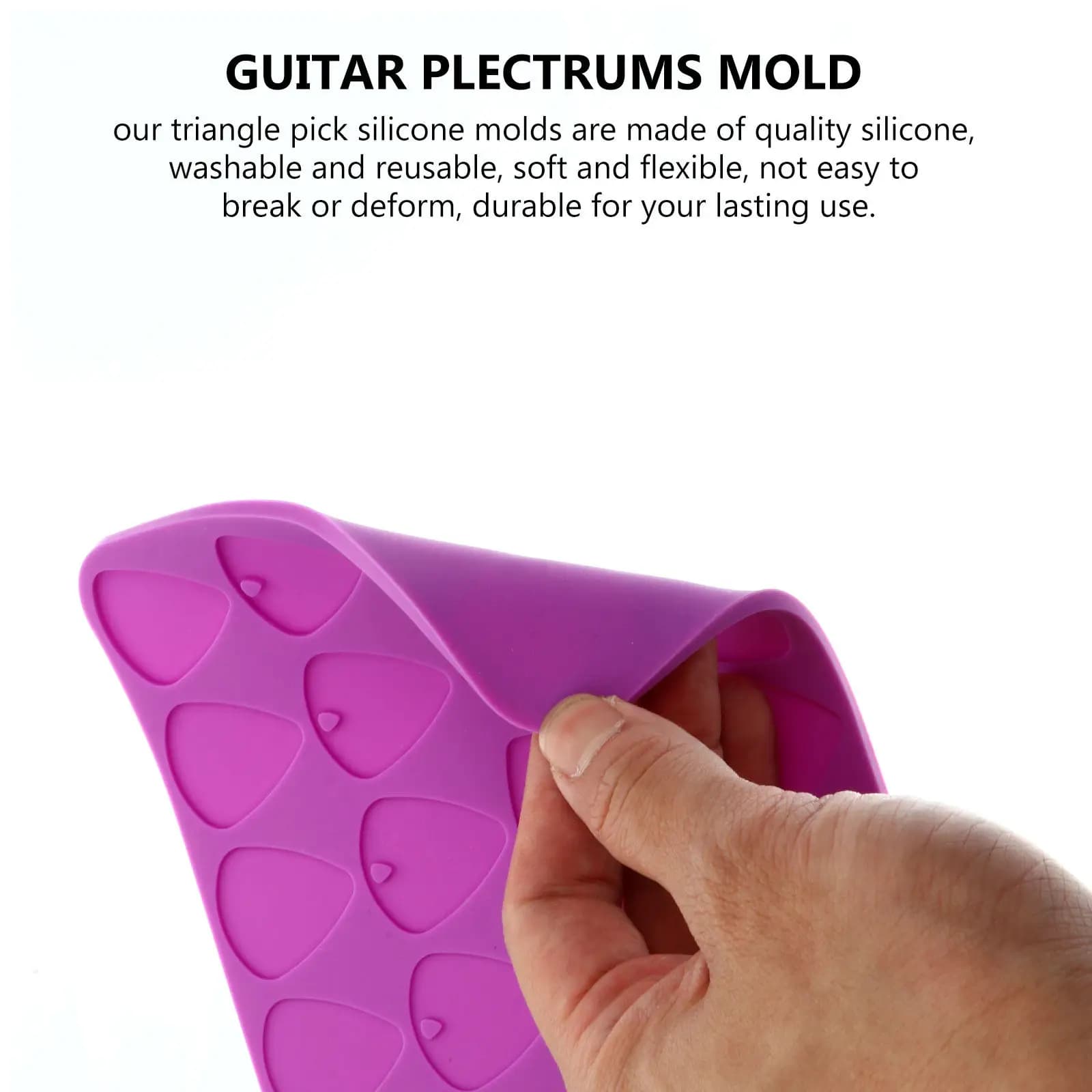 Stampo in silicone per plettri a triangolo, flessibile, riutilizzabile, antiaderente, per resina epossidica, fai da te, per plettri da chitarra, effetto cristallo