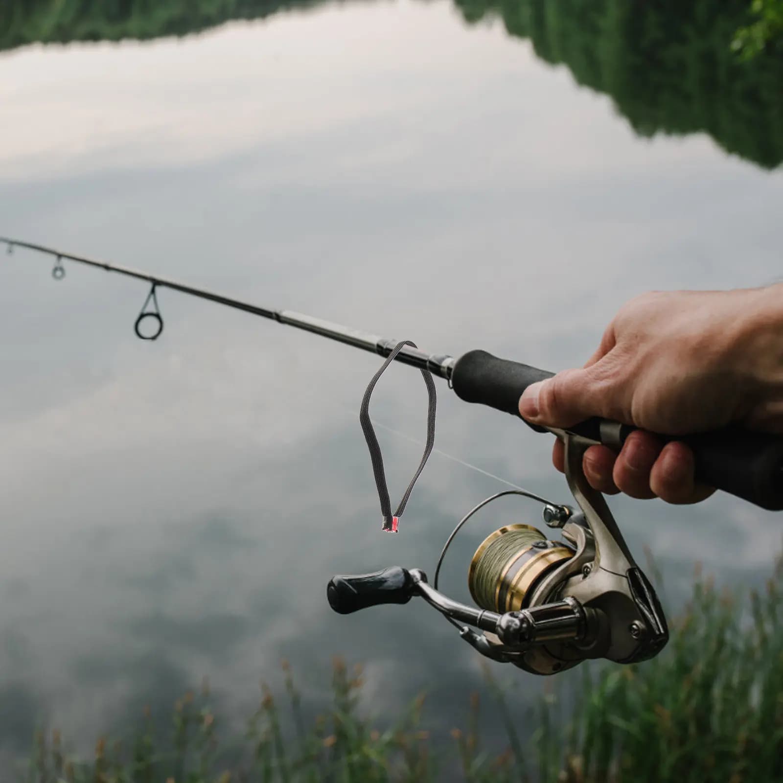 Set di 4 Anelli Guida per Lenza da Pesca, Porta Bobine Elastici, Organizzatore in Tessuto Resistente per Kit di Accessori per la Pesca a Mosca
