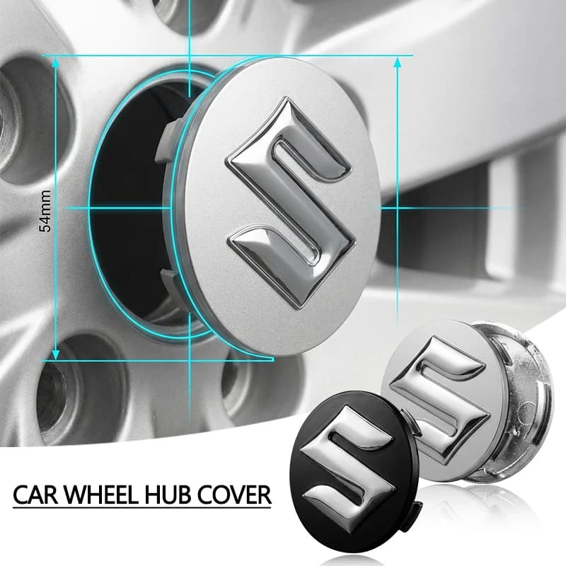 4 Pezzi Coprimozzo da 54mm per Cerchioni Auto, Emblema Distintivo per Suzuki Samurai Ltz 400 Vitara Gsr Jimny Escudo Swift Strom